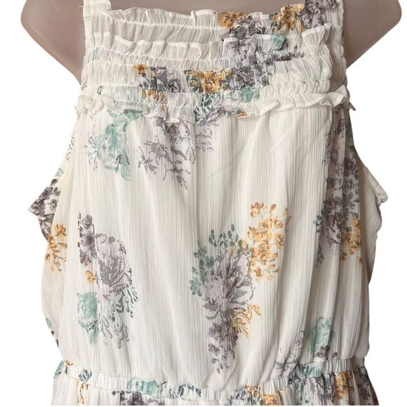 Maurice's White Floral Ruffle Maxi Dress Sz XL Romantic Prairie Cottage Boho - Picture 3 of 10